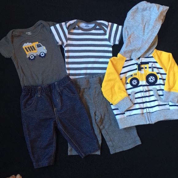Carter's Other - 💥SOLD💥 🚜2 Outfits & 100% Cotton Zip-Up Hoodie🚜